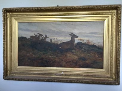 SCHENCK Huile sur toile représentant harde...