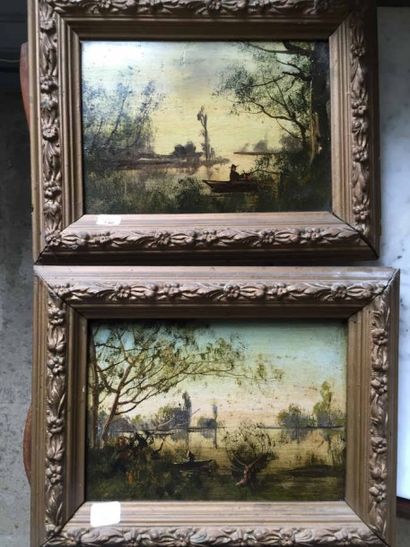 Ecole Francaise du XIXe siècle. Paire d'huile...