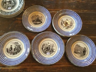 J.V. VIEILLARD et Cie. Bordeaux, Onze assiettes...