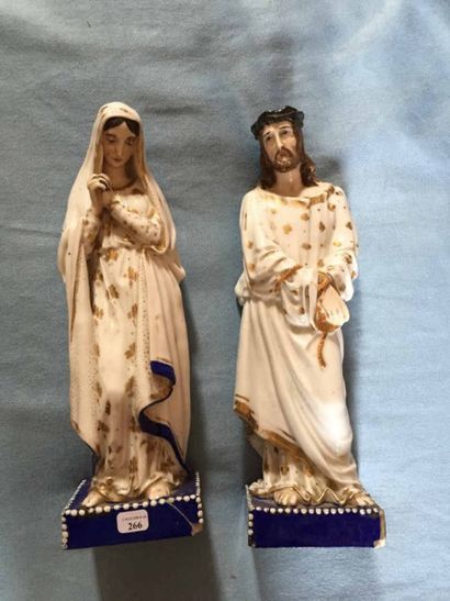 2 Statuettes en porcelaine représentant le...
