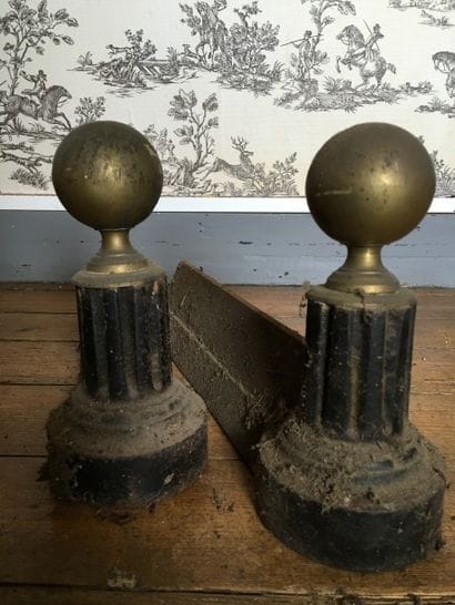 Trois Paires de chenets.