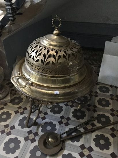 Brasero en cuivre doré.