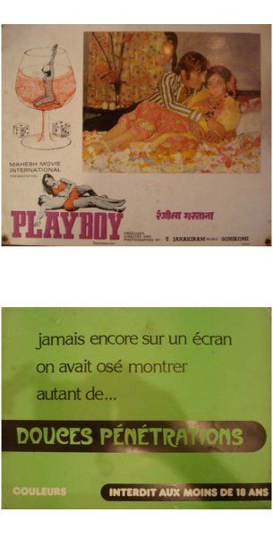Lot de deux pancartes : Playboy Bollywood...