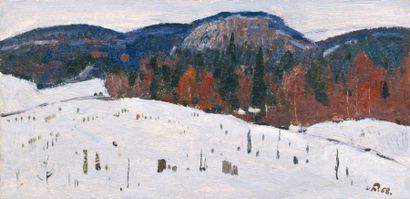 Paysage de neige à la montagne bleue, 1968...