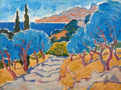 IVAN GODLEVKY attribué à (1908-1998)
Paysage...