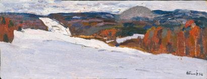 Paysage en hiver, 1968 Huile sur panneau...