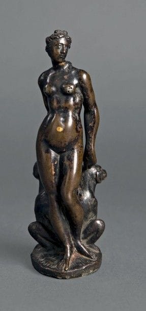 ITALIE, XVIE SIÈCLE

Diane aux chiens assis
Statuette...