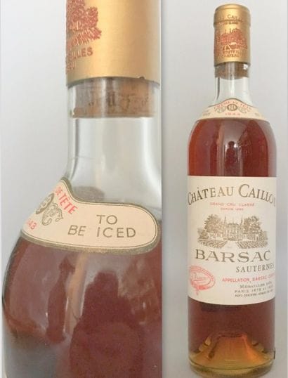 CHATEAU CAILLOU «Crème de tête» 1943, Sauternes....