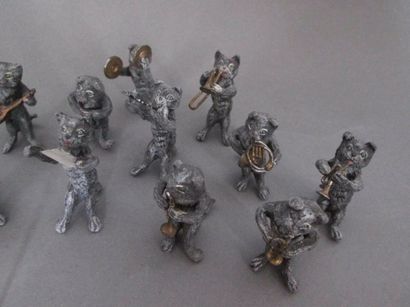L'ORCHESTRE DES CHATS en plomb émaillé à...