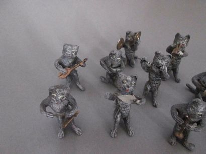 L'ORCHESTRE DES CHATS en plomb émaillé à...