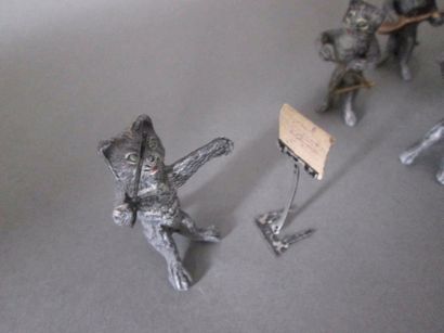 L'ORCHESTRE DES CHATS en plomb émaillé à...