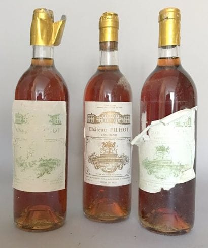 3 BOUTEILLES DU CHATEAU FILHOT 1990, Sauternes....