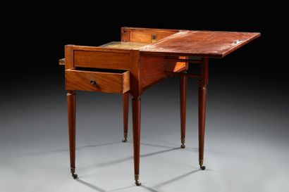 TABLE BUREAU À TRANSFORMATION en acajou et...