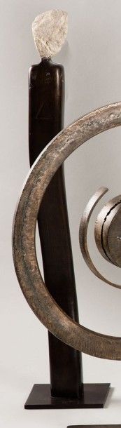 *JIF Ecole du XX e siècle. Sculpture en bronze...