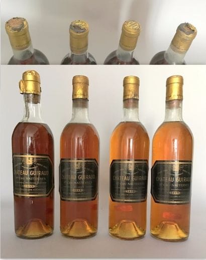 4 BOUTEILLES DU CHATEAU GUIRAUD 1959, Sauternes....