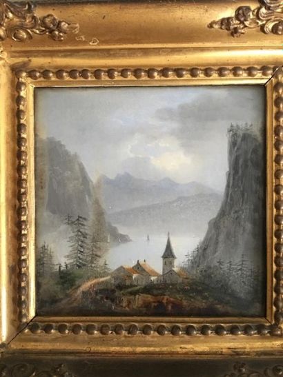 ÉCOLE SUISSE du XIXe siècle

Vue du lac de...