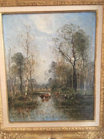 Louis Aimé JAPY (1840-1916)

Vaches aux marais
Huile...