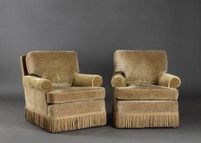 Paire de fauteuils confortables. Garniture...
