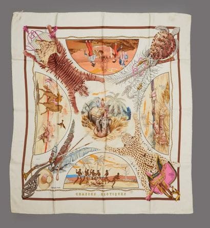 HERMES Paris 

Chasse exotique. 

Carré en...