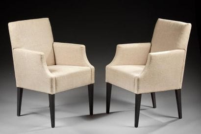 Paire de fauteuils modernes (bergères)

garnis...