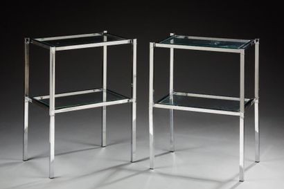 Ensemble de huit bouts de canapé en métal...