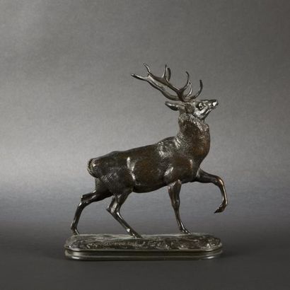 Antoine Louis Barye (1796-1875)
Cerf à la...