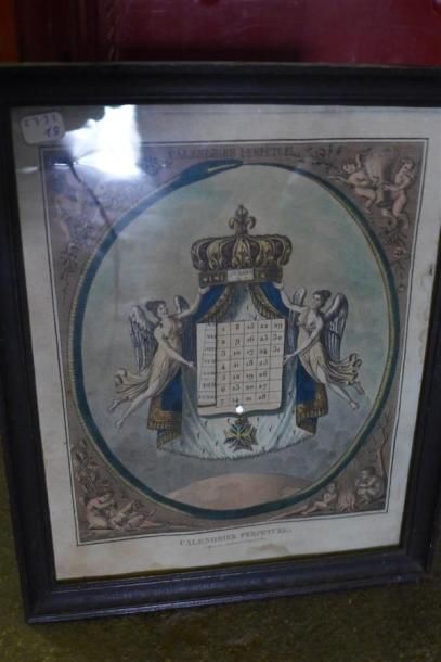Gravure représentant un calendrier perpétuel...