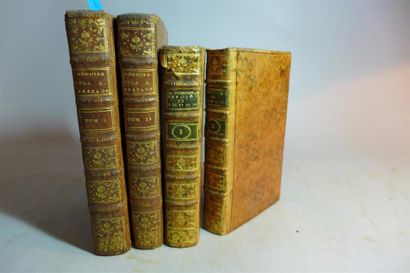 Ensemble de 4 volumes in-8° ou in-12, veau...