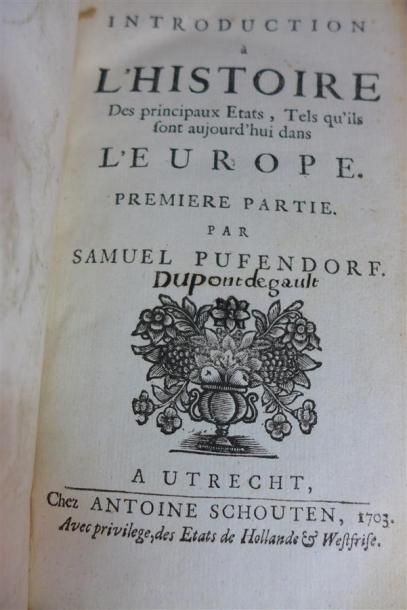 PUFENDORF
L'introduction à l'Histoire des...