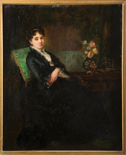 Joséphine HOUSSAY (1840 -?)
La lecture interrompue
Huile...