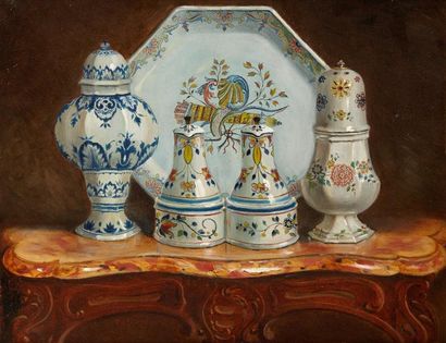 J. TALON (XIXe siècle)
Nature morte aux pièces...