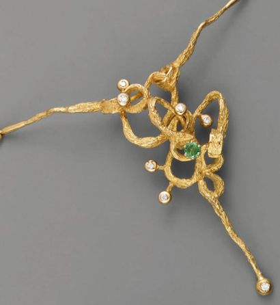 Collier en or jaune articulé de barrettes...