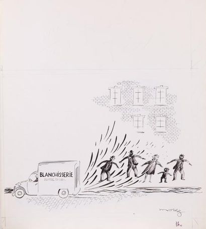 Henri MOREZ (1922-2017)

Le camion du blanchisseur

Encre...