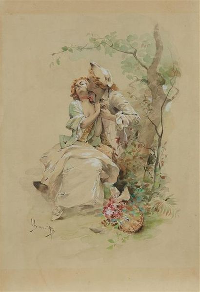 ULYSSE ROY (XIX-XXe siècles)
Scène galante...