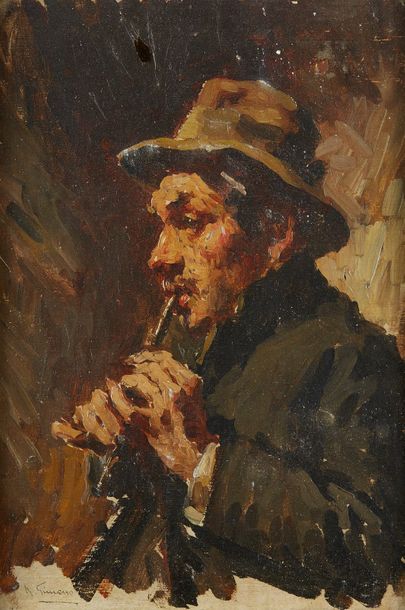 Andres GIMENO (1879-?)
Le joueur de flûte
Huile...