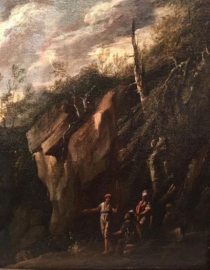 Ecole italienne du XVIIe siècle
Paysage animé
Huile...