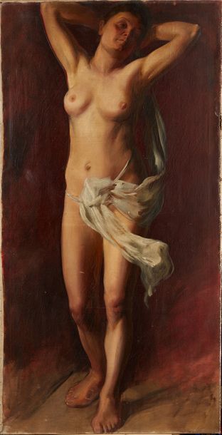 Ecole du NORD du début du XXe siècle
Nu féminin
Huile...