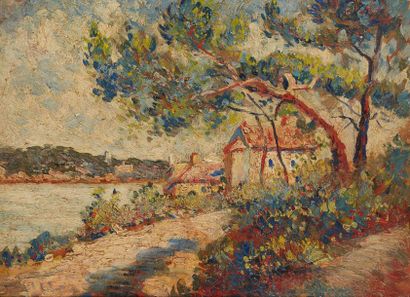 José MANGE (1866-1935)
Maisons au bord d'une...