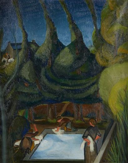 Albert Edouard CHAZALVIEL (XIX-XX)
Lavandières
Huile...