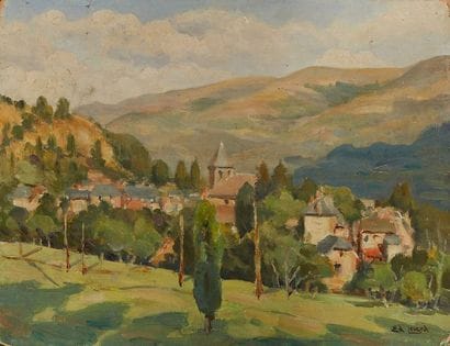 Edouard LEVERD (?-1953)
Vue de Thiézac, Cantal
Huile...
