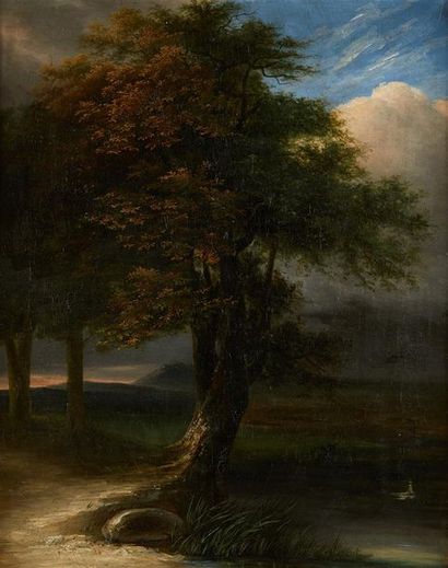 ÉCOLE DE FONTAINEBLEAU du XIXe siècle
Paysage...