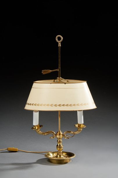 Lampe bouillotte de style Empire à deux bras...
