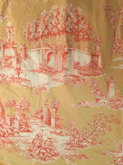 Un rideau en coton imprimé d’une toile de...