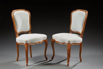 Paire de chaises en bois naturel de style...
