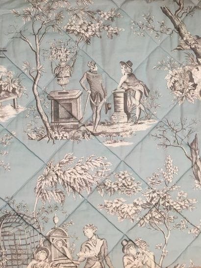 Couvre lit en coton matelassé imprimé d’une...