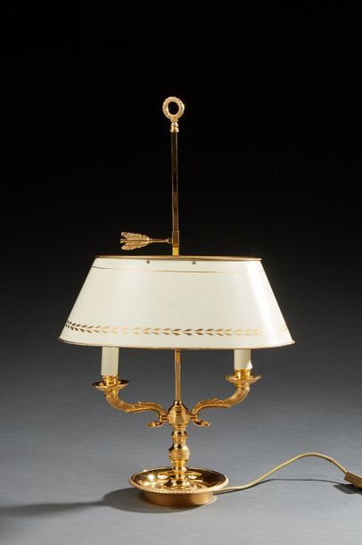 Lampe bouillotte de style Empire à deux bras...