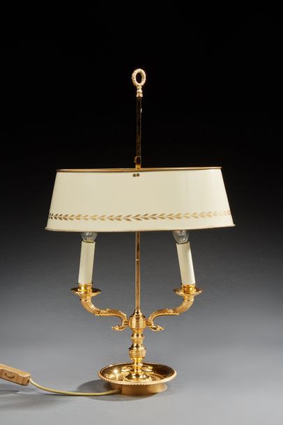 Lampe bouillotte de style Empire à deux lumières,...