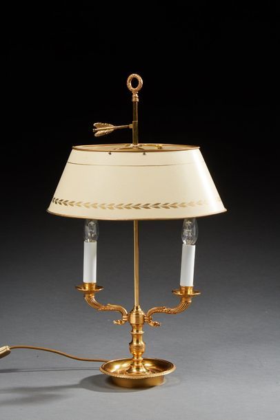 Lampe bouillotte de style Empire à deux bras...