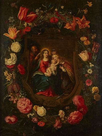 Ecole ANVERSOISE vers 1640

Le mariage mystique...