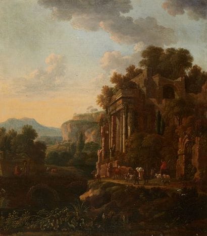 Ecole HOLLANDAISE vers 1700

Paysage italianisant

Huile...
